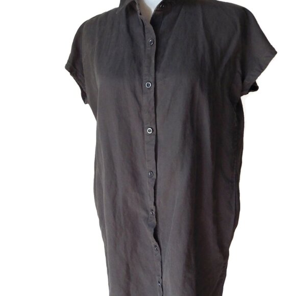 Eileen Fisher Sleeveless Shirtdress/ Drop shoulder/ Tencel-Linen Blend/ XXS - Picture 9 of 10